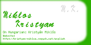 miklos kristyan business card