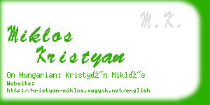 miklos kristyan business card